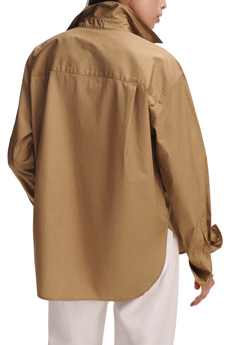 Connie Cotton Poplin Button-Up Shirt, Alternate, color, GOLD