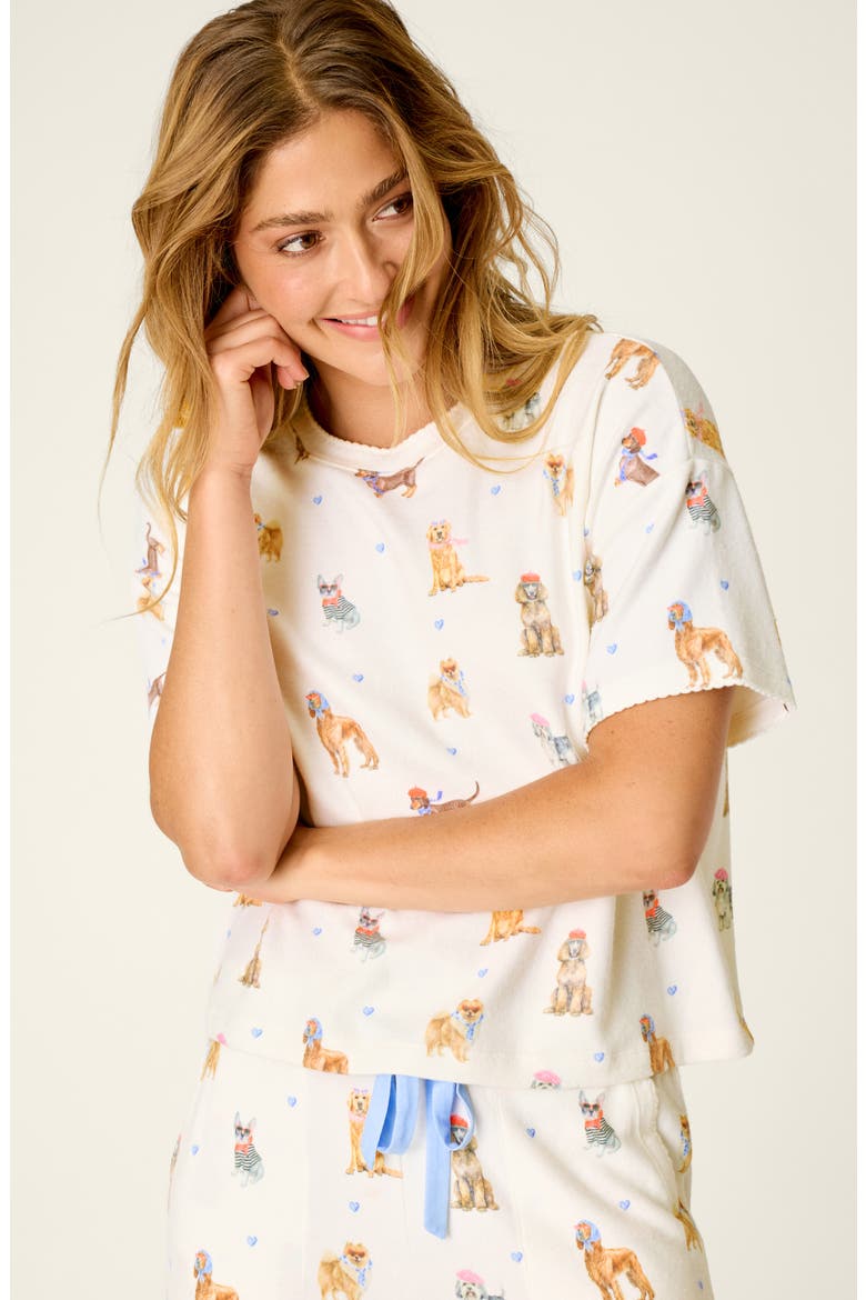 Meet Me in Pawris Short Sleeve Pajama Tee, Alternate, color, IVORY