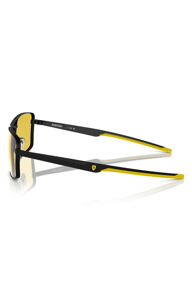 Scuderia Ferrari 60mm Rectangular Aviator Sunglasses, Alternate, color, Yellow