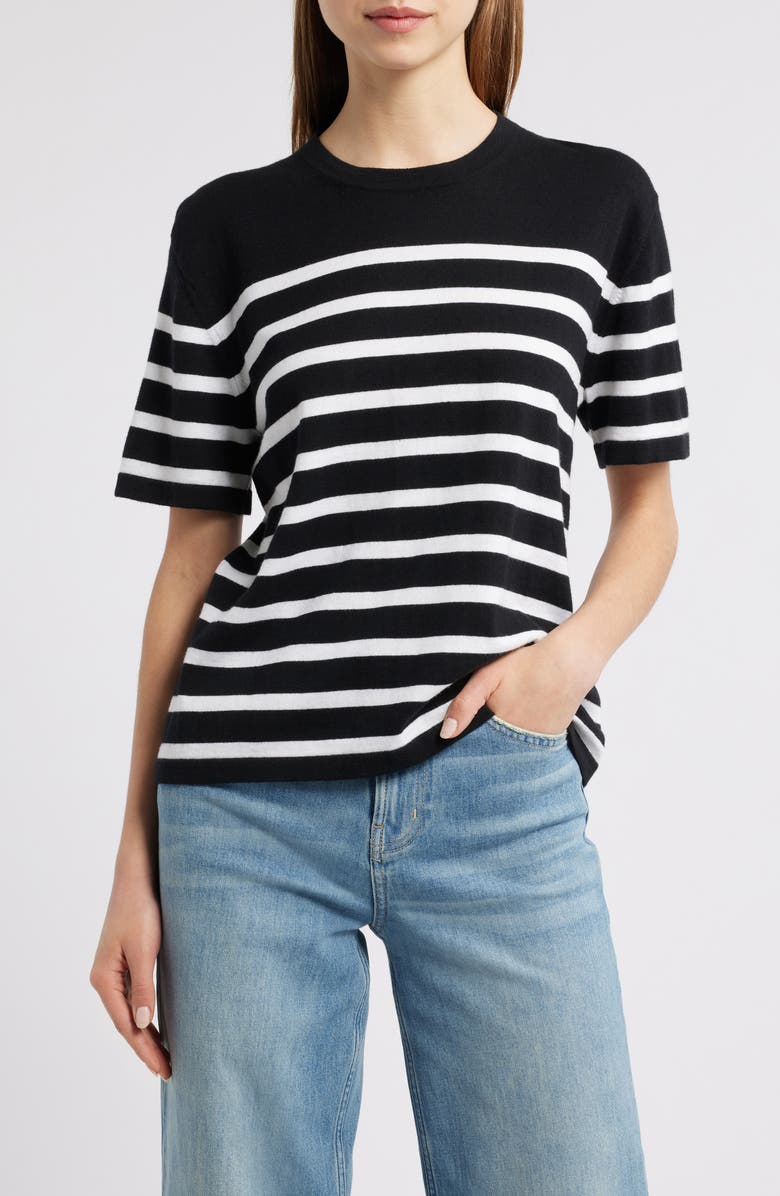 Rails Stripe Cotton & Cashmere T-Shirt, Main, color, Parisian Stripe