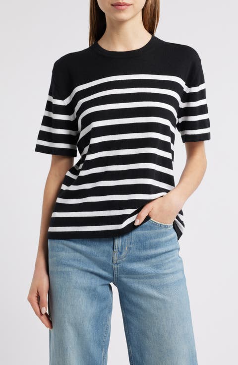Women's Black Striped Tops | Nordstrom