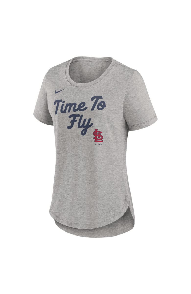 Nike Women's Nike Heather Gray St. Louis Cardinals Script Tri-Blend T-Shirt, Alternate, color, Heather Gray