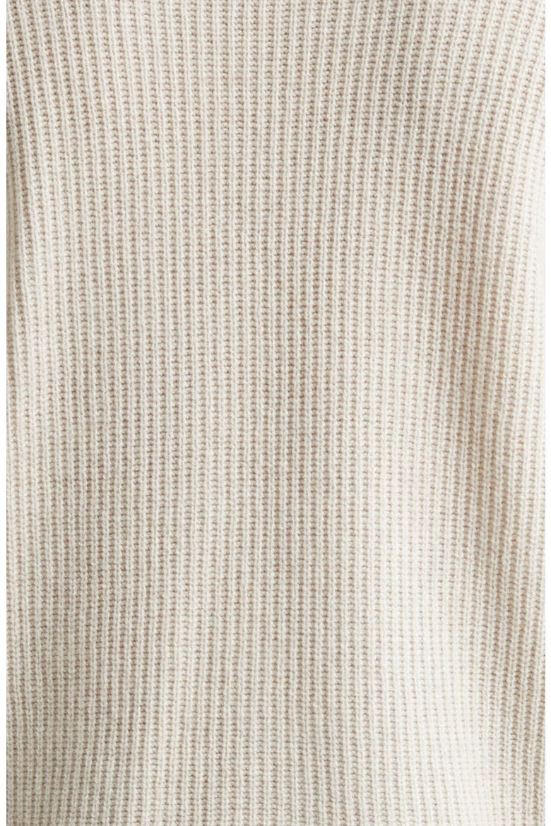 Oxnard Cashmere & Extrafine Merino Wool Rib Sweater, Alternate, color, PAMPAS