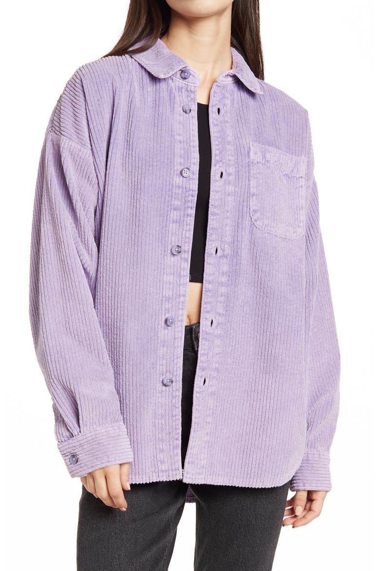 Urban Outfitters Corduroy Shirt Jacket, Main, color, LILAC