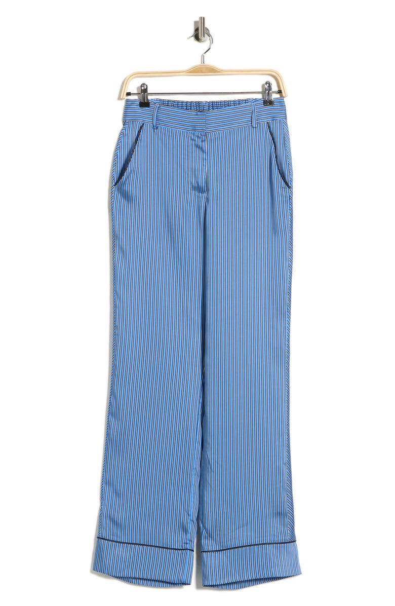 Derek Lam 10 Crosby Demetria Boarder Stripe Pants, Main, color, Ultramarine/ Navy/ Ecru