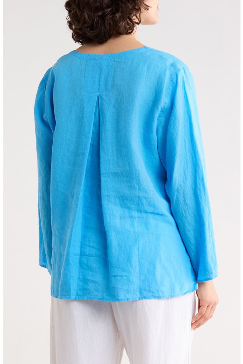 Princess Sleeve Linen Top, Alternate, color, AZURE