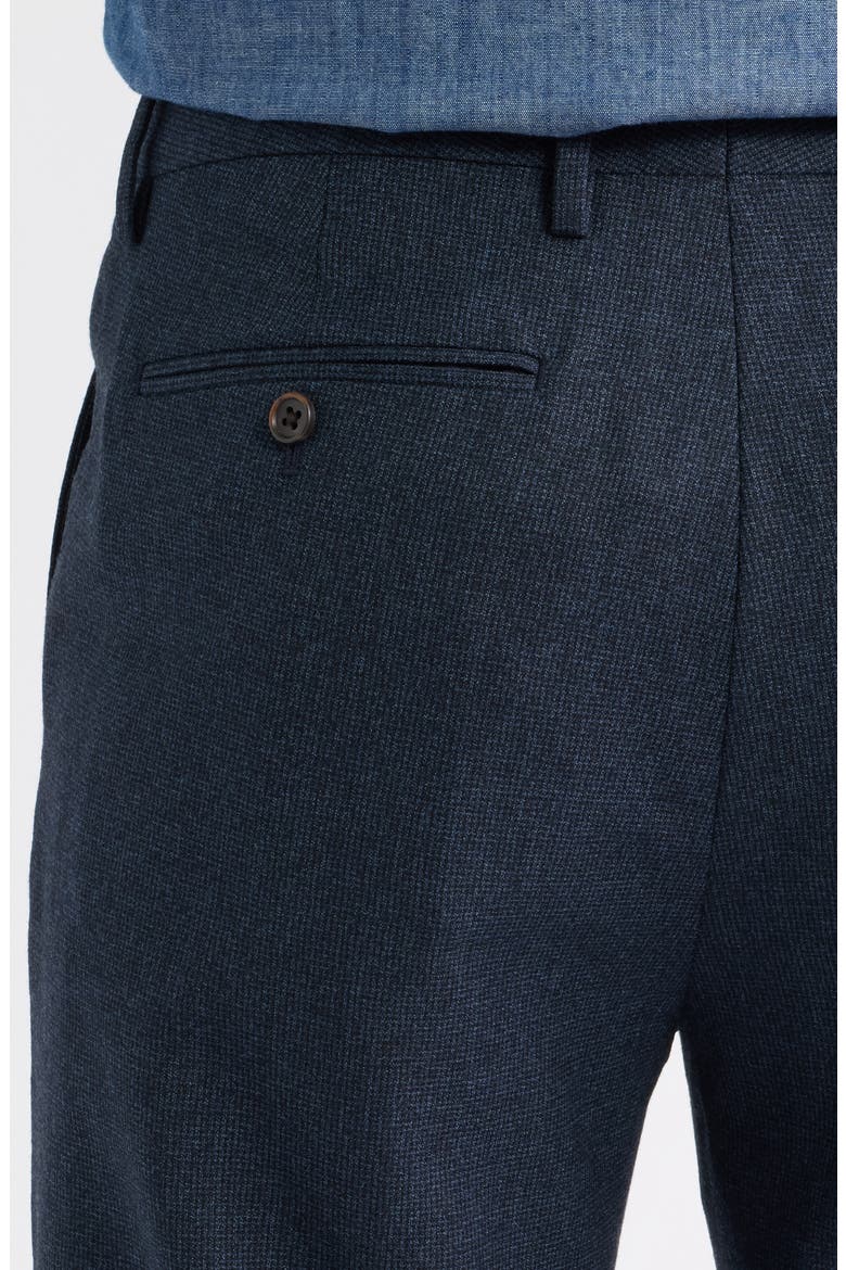 Jetsetter Italian Wool Houndstooth Dress Pants, Alternate, color, DARK NAVY HOUNDSTOOTH