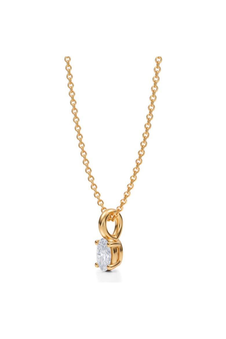 Oval Solitaire Lab Diamond Pendant Necklace 14K 0.33ct, Alternate, color, Yellow Gold