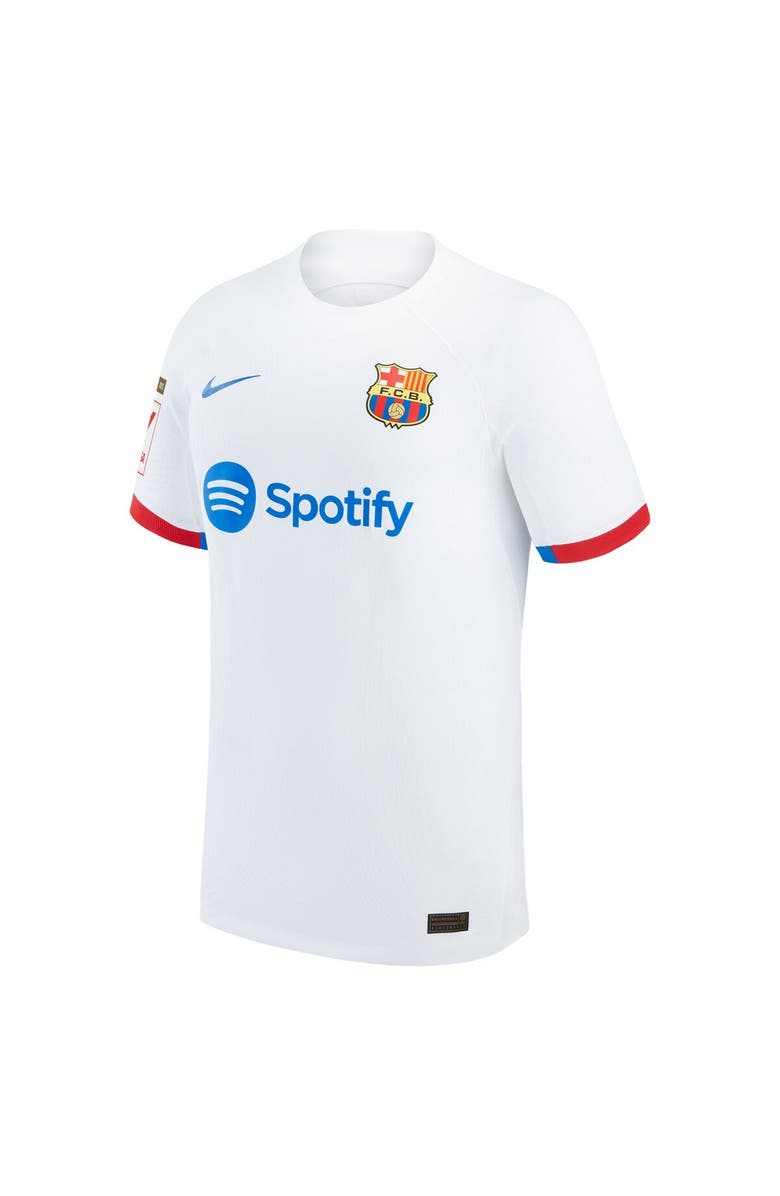 Nike Men's Nike Frenkie de Jong White Barcelona 2023/24 Away Authentic Jersey, Alternate, color, 