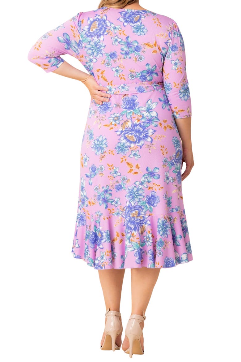 Flirty Flounce Wrap Dress, Alternate, color, LILAC TROPICAL FLORALS