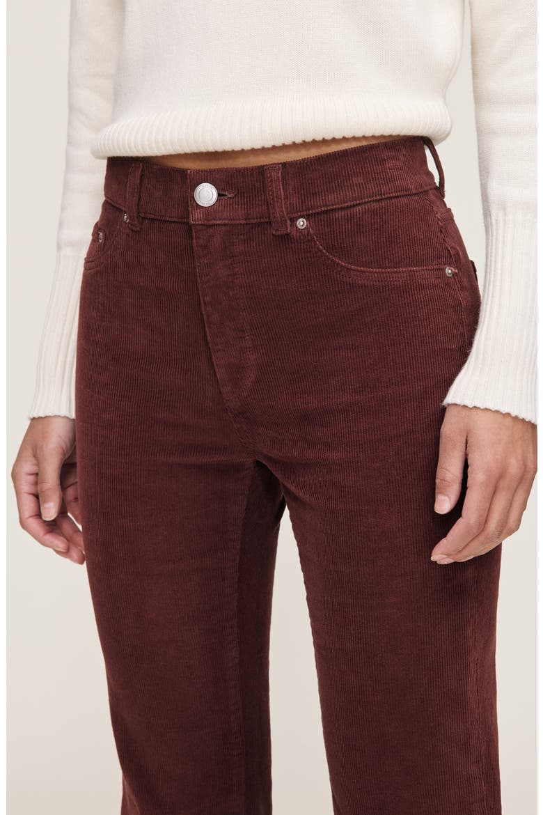 Patti High Waist Ankle Straight Leg Corduroy Pants, Alternate, color, SYRAH