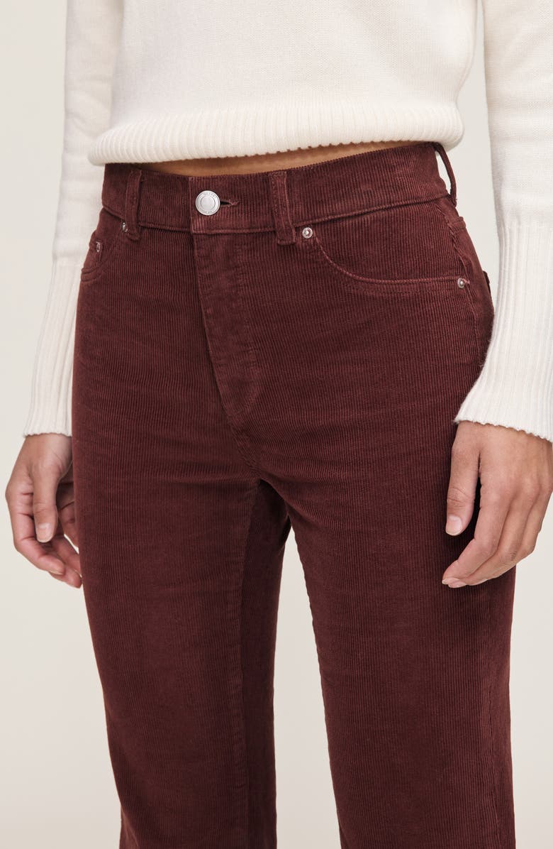 DL1961 Patti High Waist Ankle Straight Leg Corduroy Pants, Alternate, color, Syrah