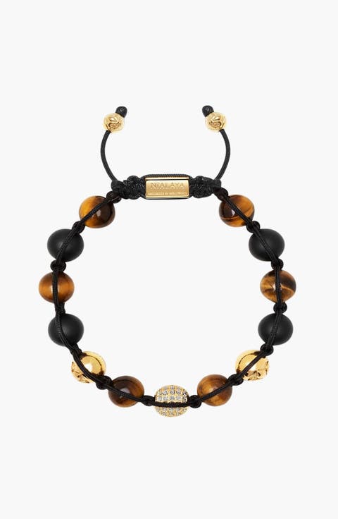 Beaded Bracelet With Matte Onyx And Tiger Eye