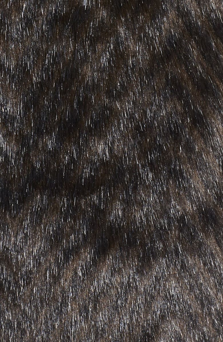 Ellen Tracy Faux Fur A-Line Coat, Alternate, color,