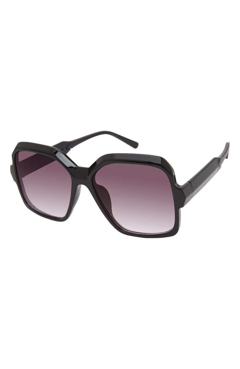 Vince Camuto Glam Square Sunglasses, Main, color, Black