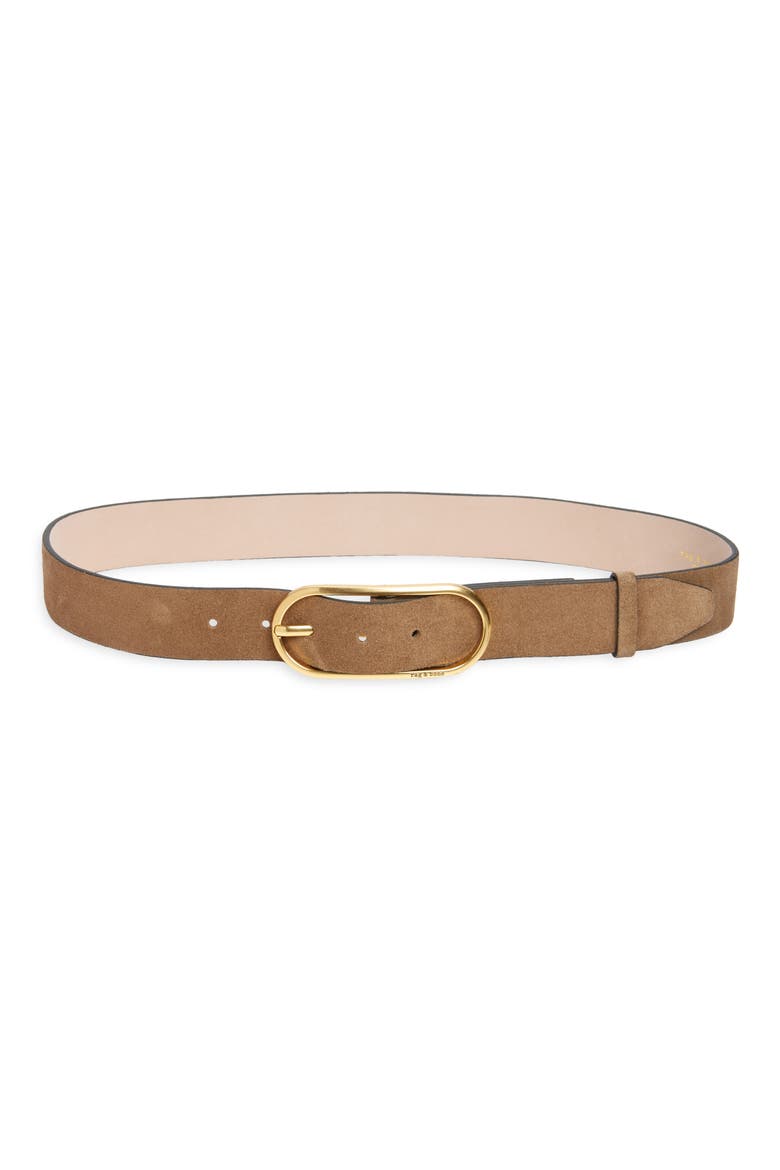 Rounded Rebound Leather Belt, Main, color, CAMEL