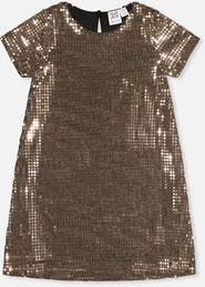 Deux par Deux Short Sleeve A-Line Lurex Jersey Shimmer Dress