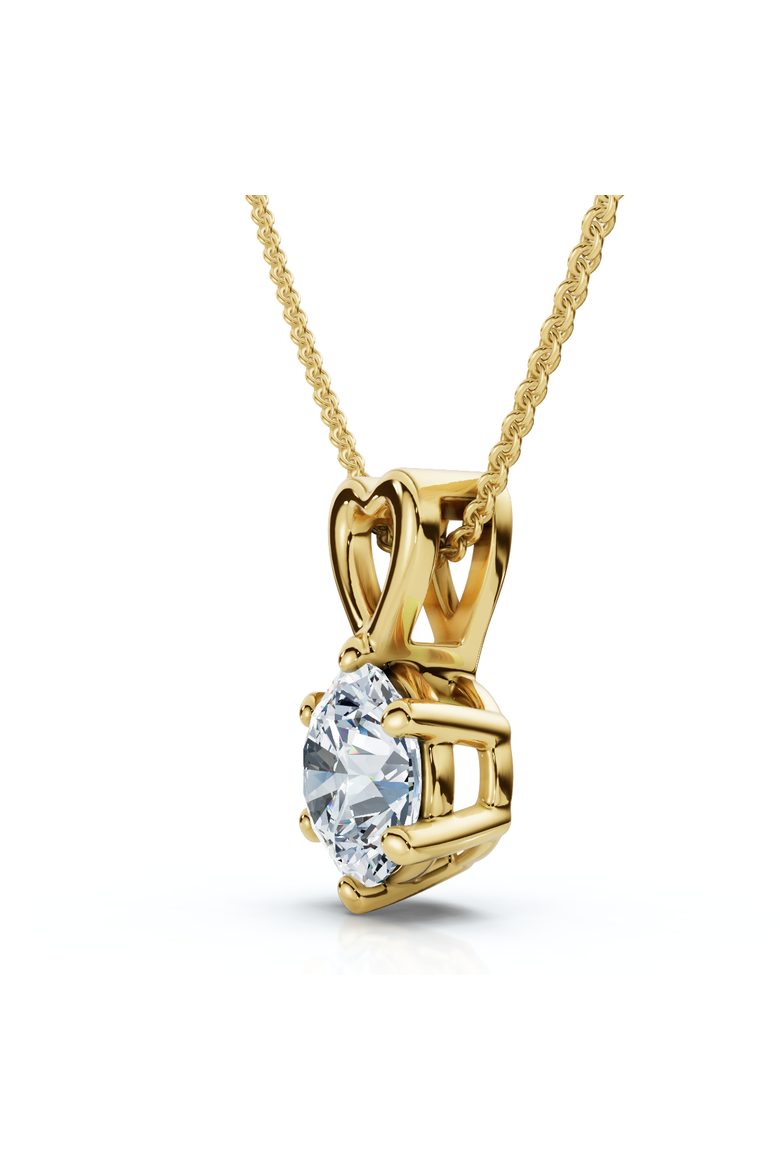 3/4Ct Lab Grown Diamond Solitaire Pendant 14k Gold 18" Necklace & Chain, Main, color, Yellow Gold
