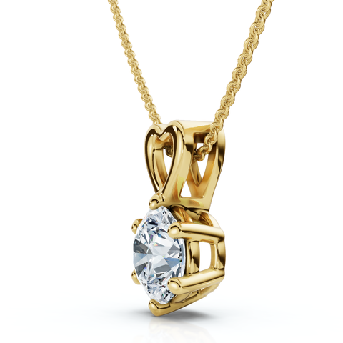 3/4Ct Lab Grown Diamond Solitaire Pendant 14k Gold 18" Necklace & Chain