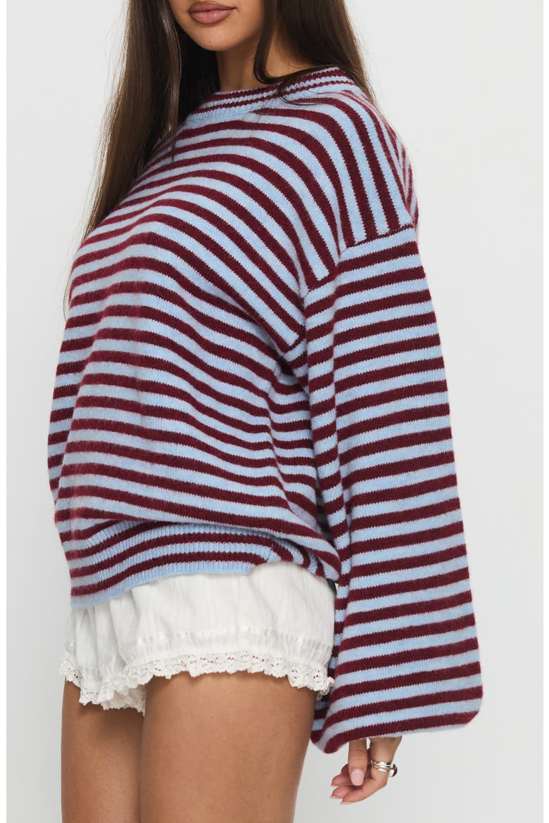 Stroll Striped Oversize Sweater, Alternate, color, BLUE STRIPE