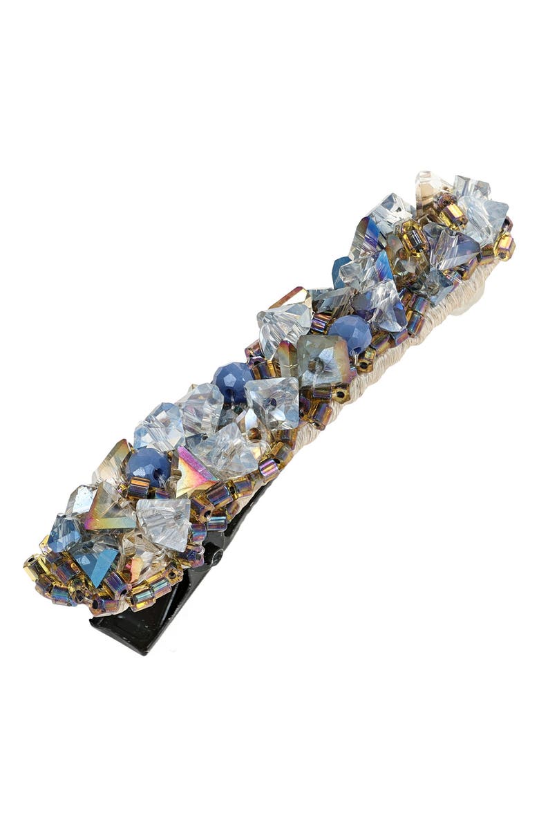 L. Erickson Mini Jana Crystal Pinch Clip, Main, color, Sky