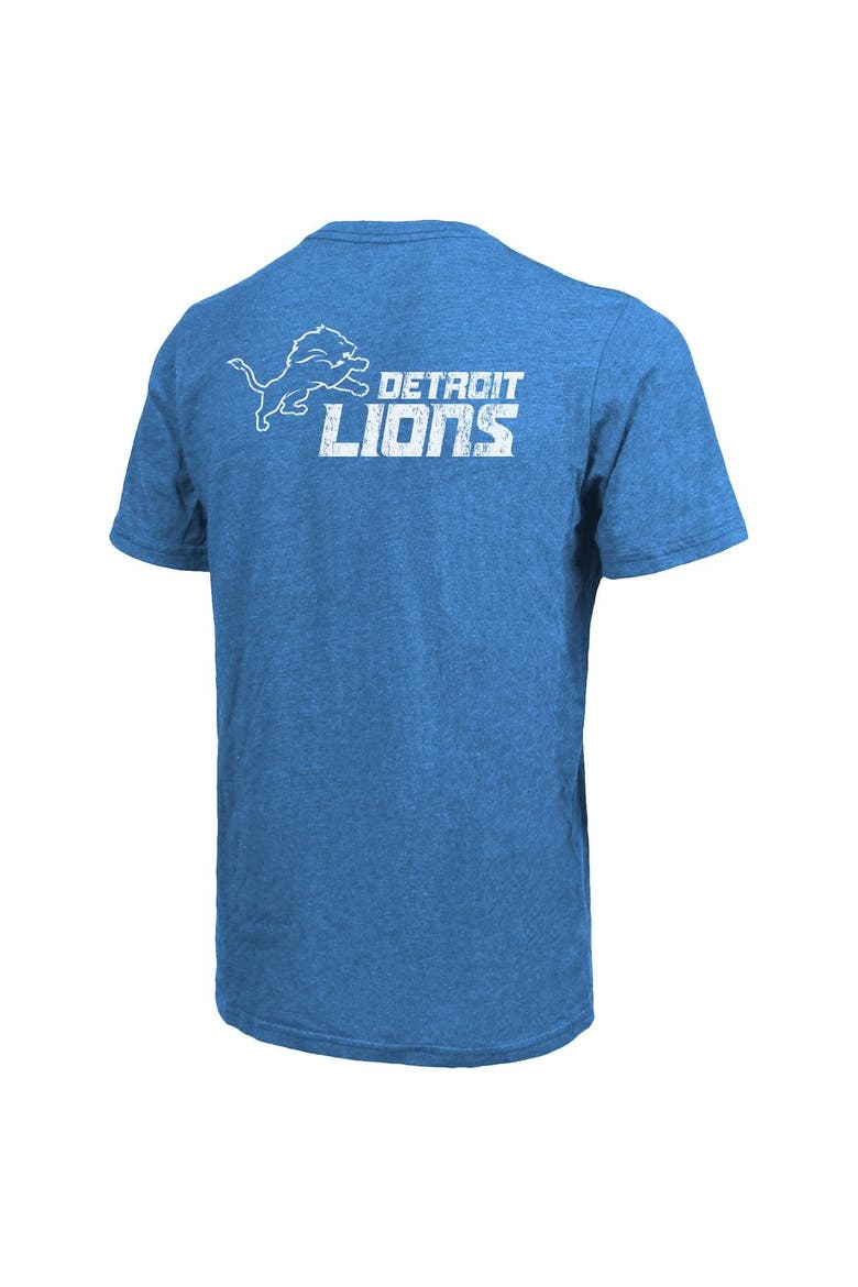 Detroit Lions Majestic Threads Tri-Blend Pocket T-Shirt - Blue, Alternate, color, Blue