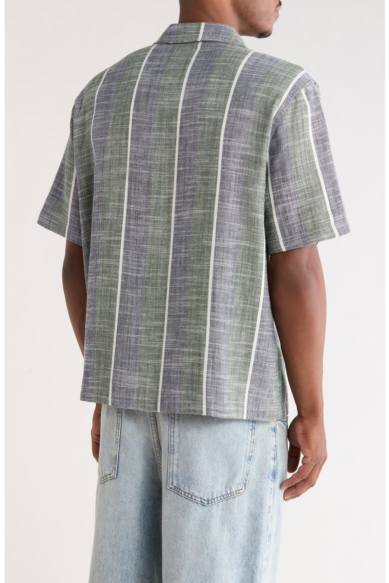 Sunset Cotton Slub Camp Shirt, Alternate, color, GREEN
