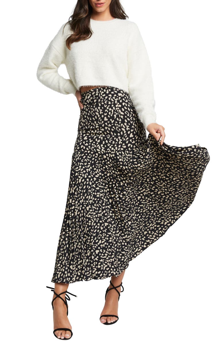 Bardot Crop Fluffy Sweater, Alternate, color, 