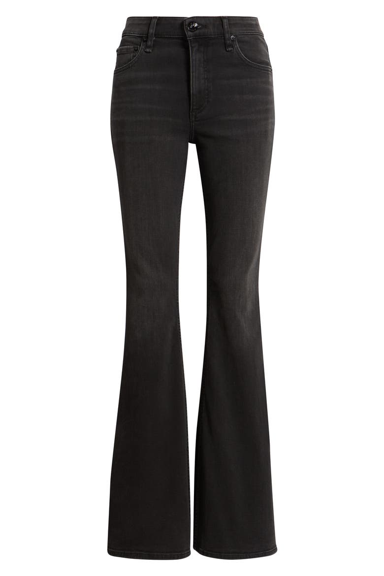 Flexi Dahlia Mid Rise Flare Jeans, Alternate, color, MDNGHT