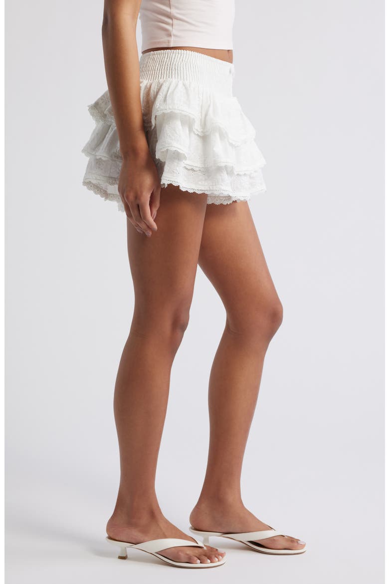 Ruru Ruffle Eyelet Lace Skort, Alternate, color, WHITE