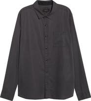 Roark Made to Fade Solid Cotton & Lyocell Button-Up Shirt