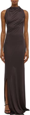 Helmut Lang Wind Ruched Jersey Maxi Dress