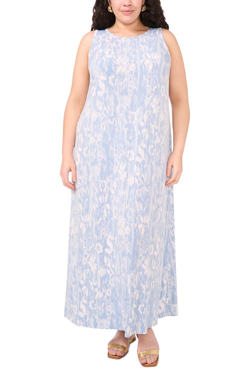 Vince Camuto Print Sleeveless Maxi Dress, Alternate, color, Lake Breeze