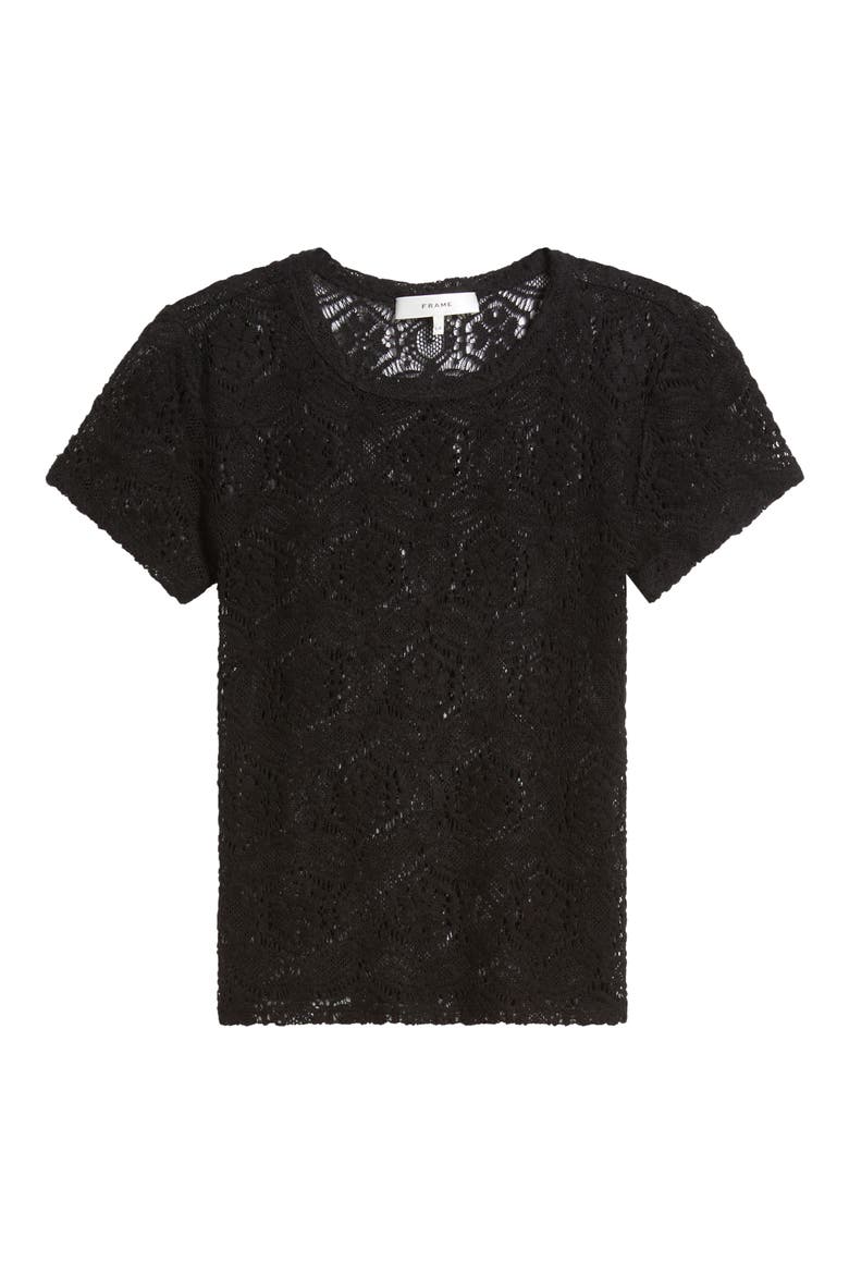 The Lace T-Shirt, Alternate, color, BLACK