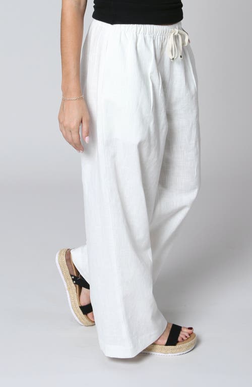 Leisure Lab Linen Palazzo Pant In White