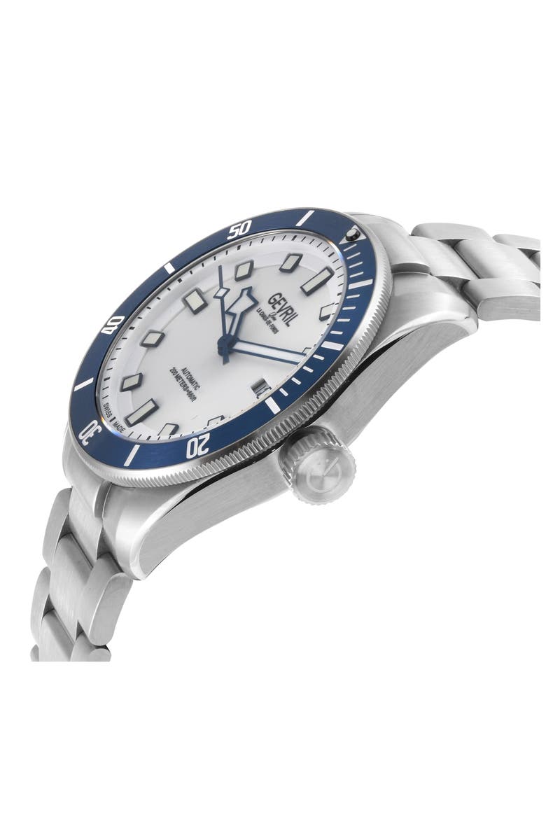 Yorkville Automatic Bracelet Watch, 43mm, Alternate, color, SILVER