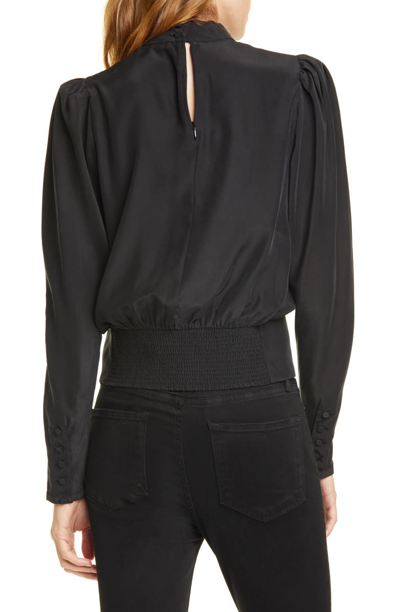 FRAME Keyhole Silk Satin Top, Alternate, color, 