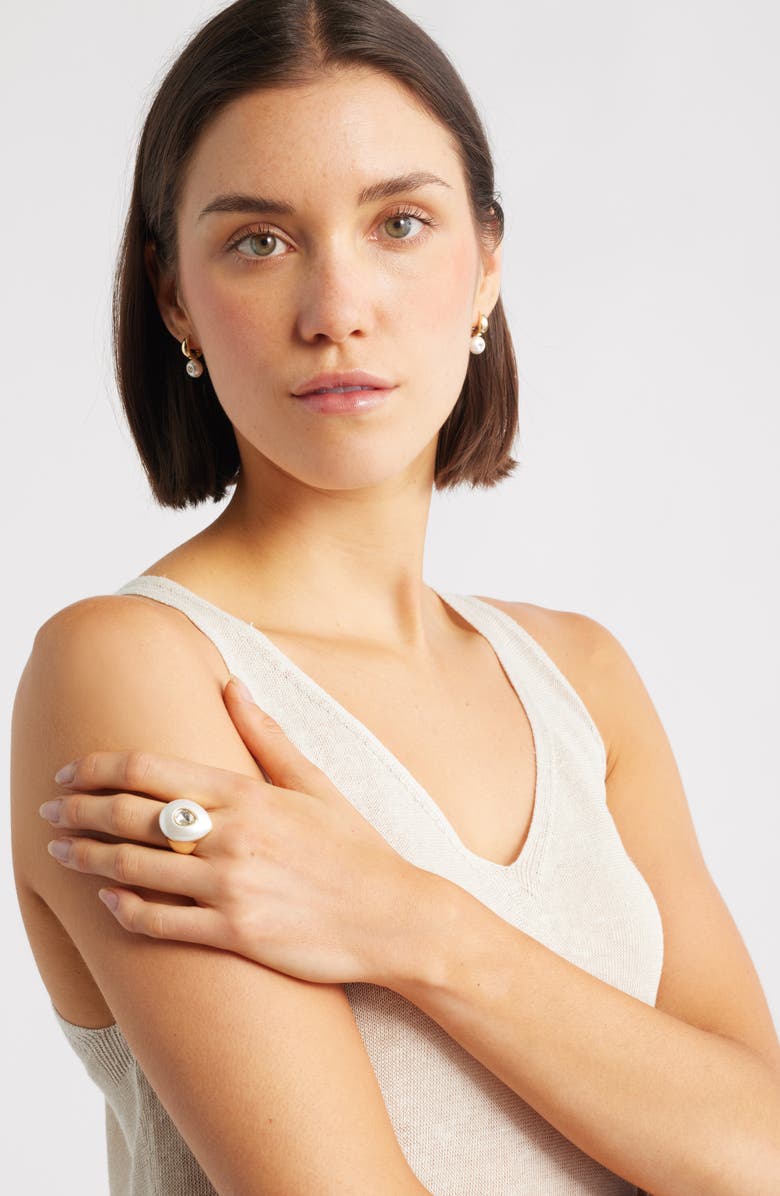 Nordstrom Crystal Drop Earrings, Alternate, color, White- Gold