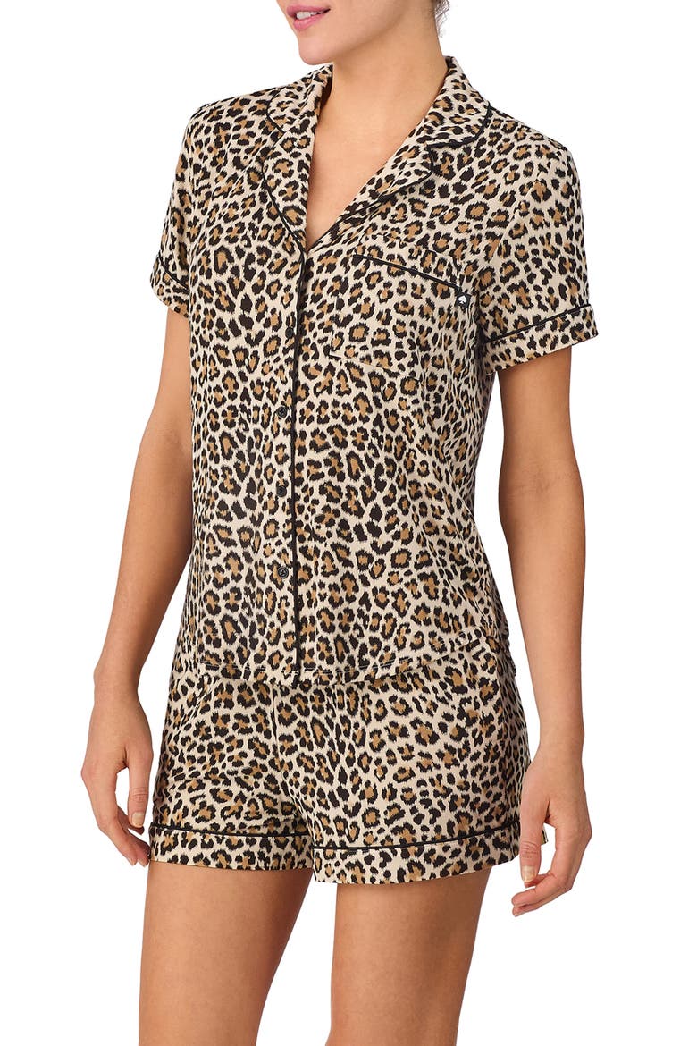 print short pajamas, Alternate, color, BROWN ANIMAL PRINT