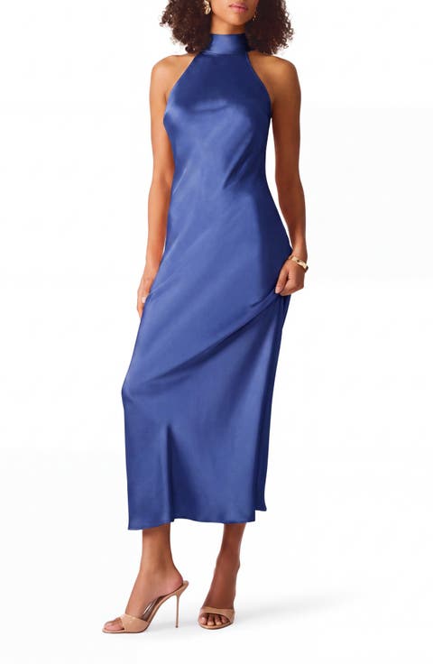 Lara Satin Bias Cut Maxi Dress