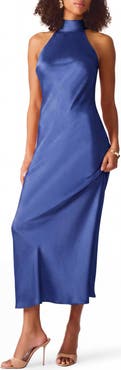 Steve Madden Lara Satin Bias Cut Maxi Dress