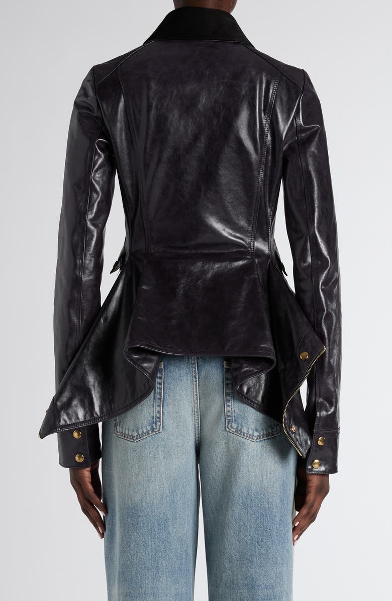 McQueen Kickback Leather Jacket, Alternate, color, Royal