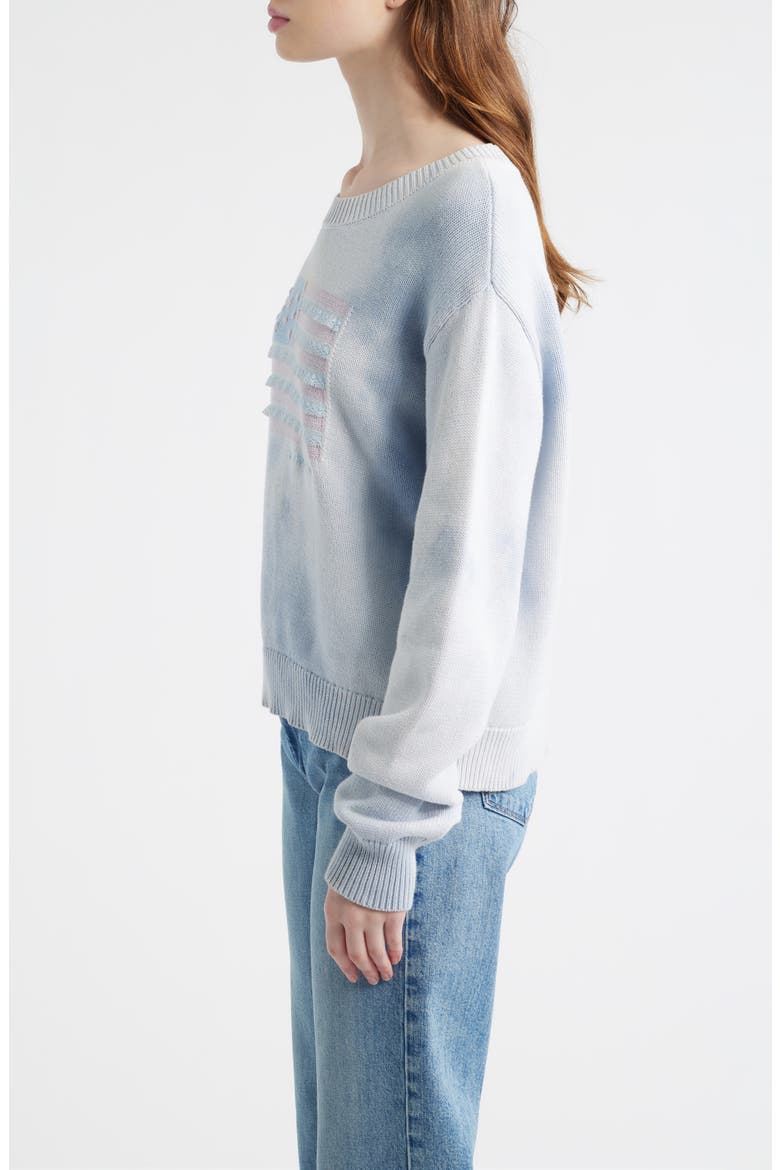 Ty Lace Flag Detail Cotton Sweater, Alternate, color, SELVEDGE SKY