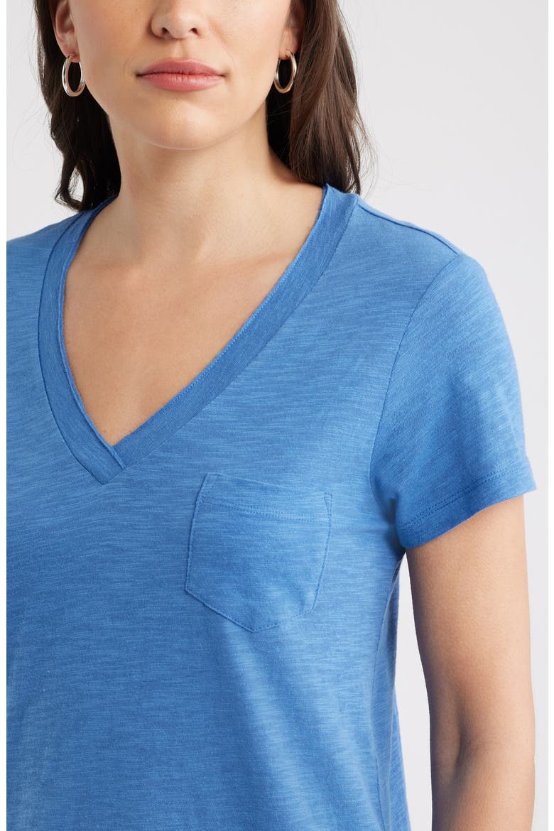 Cotton & Modal V-Neck T-Shirt, Alternate, color, BLUE GLORY