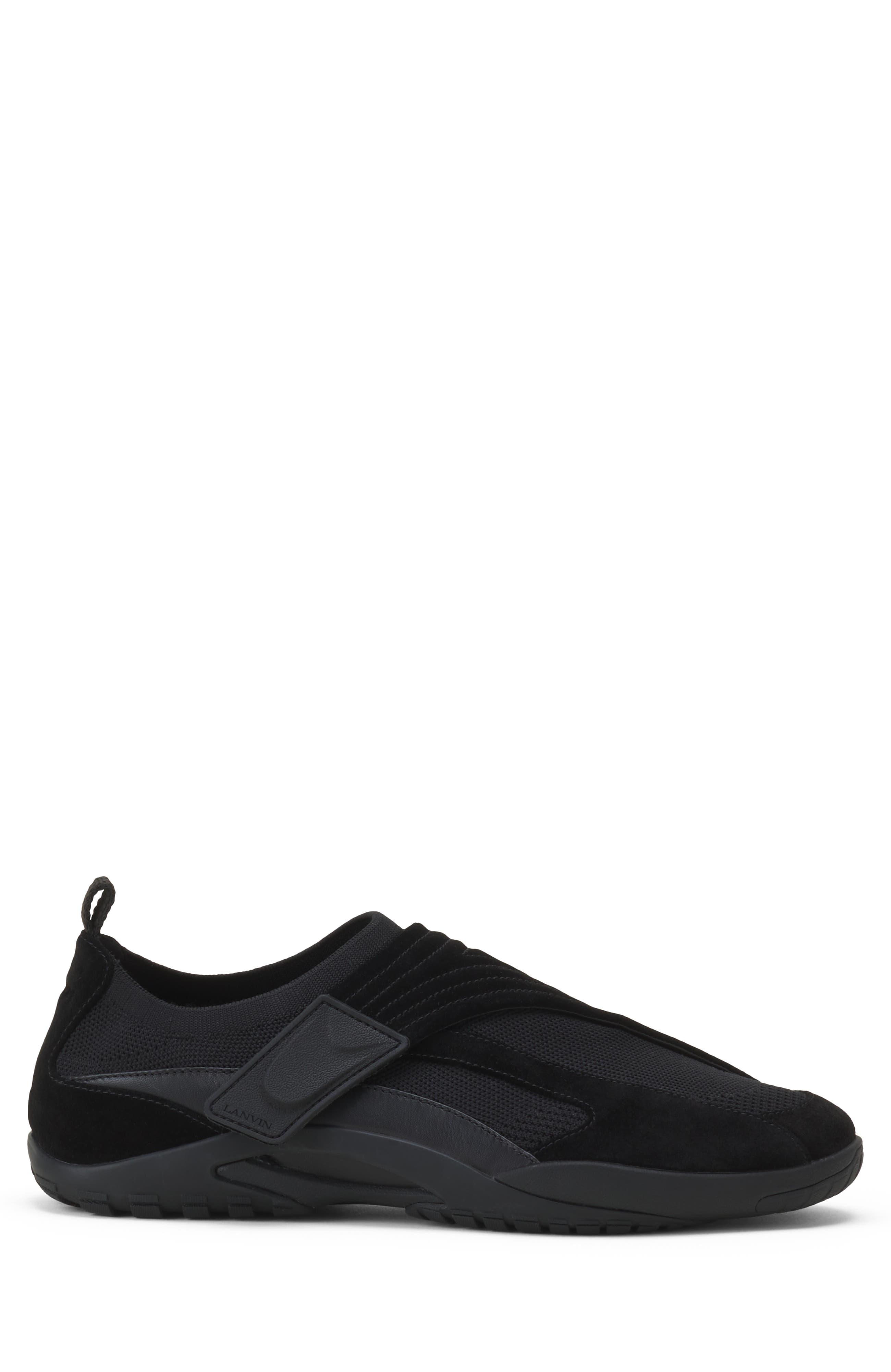 Lanvin Lnv1 Knit And Suede Sneakers, Main, color, Black/Black