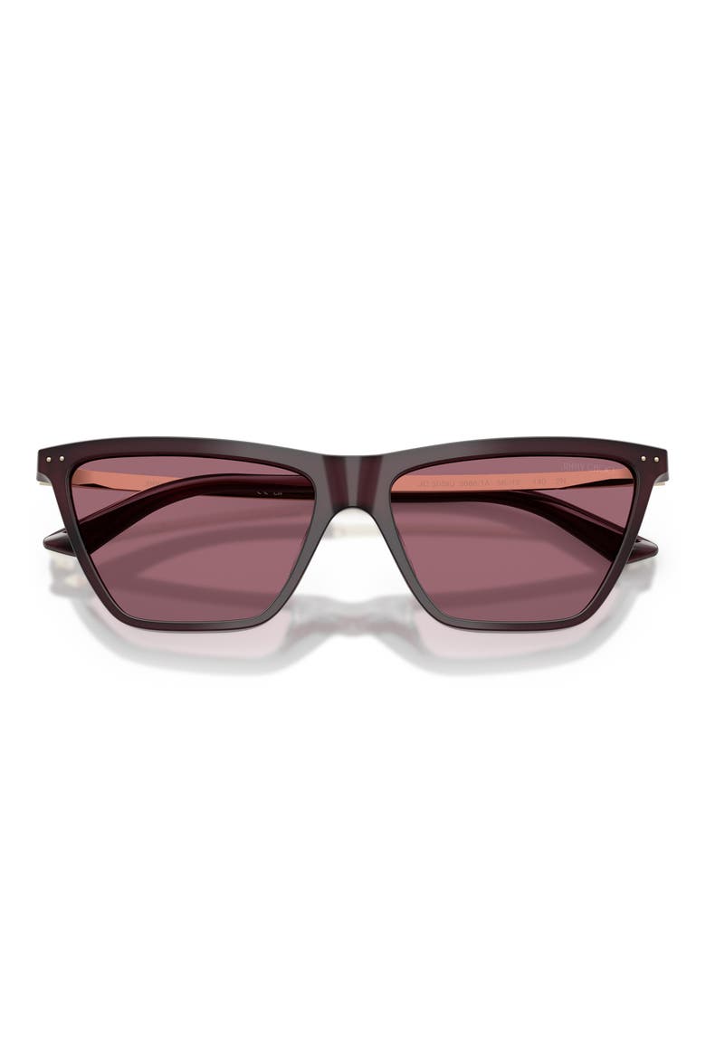 56mm Cat Eye Sunglasses, Alternate, color, OPALINE PRUNE / VIOLET