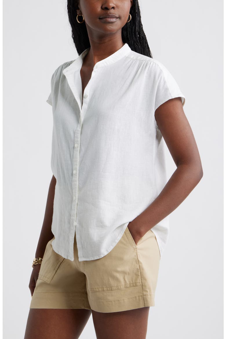 Linen Blend Shirt, Alternate, color, WHITE