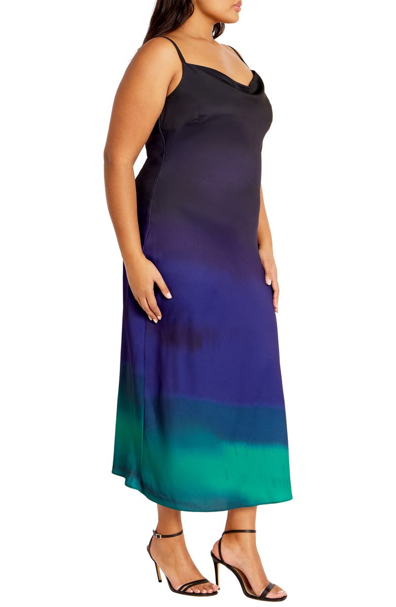 City Chic Ombré Cowl Neck Slipdress, Alternate, color,