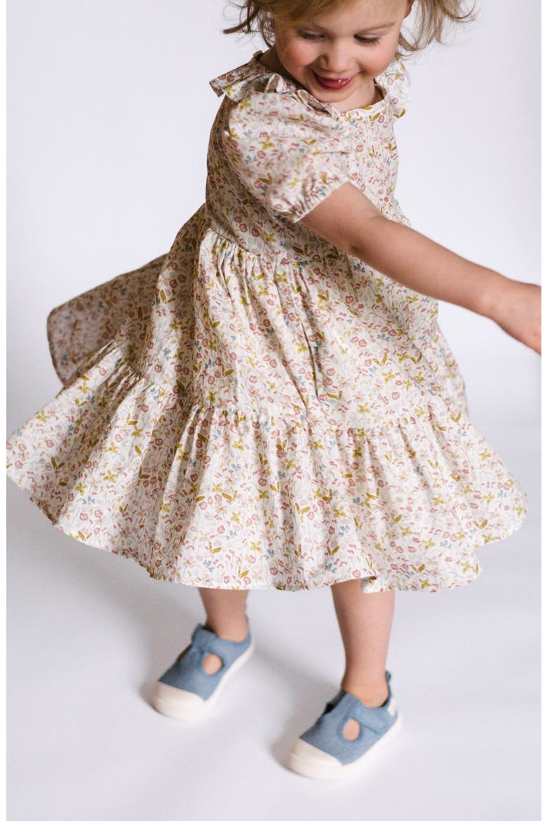 Kids' Floral Tiered Organic Cotton Dress, Alternate, color, FLORET