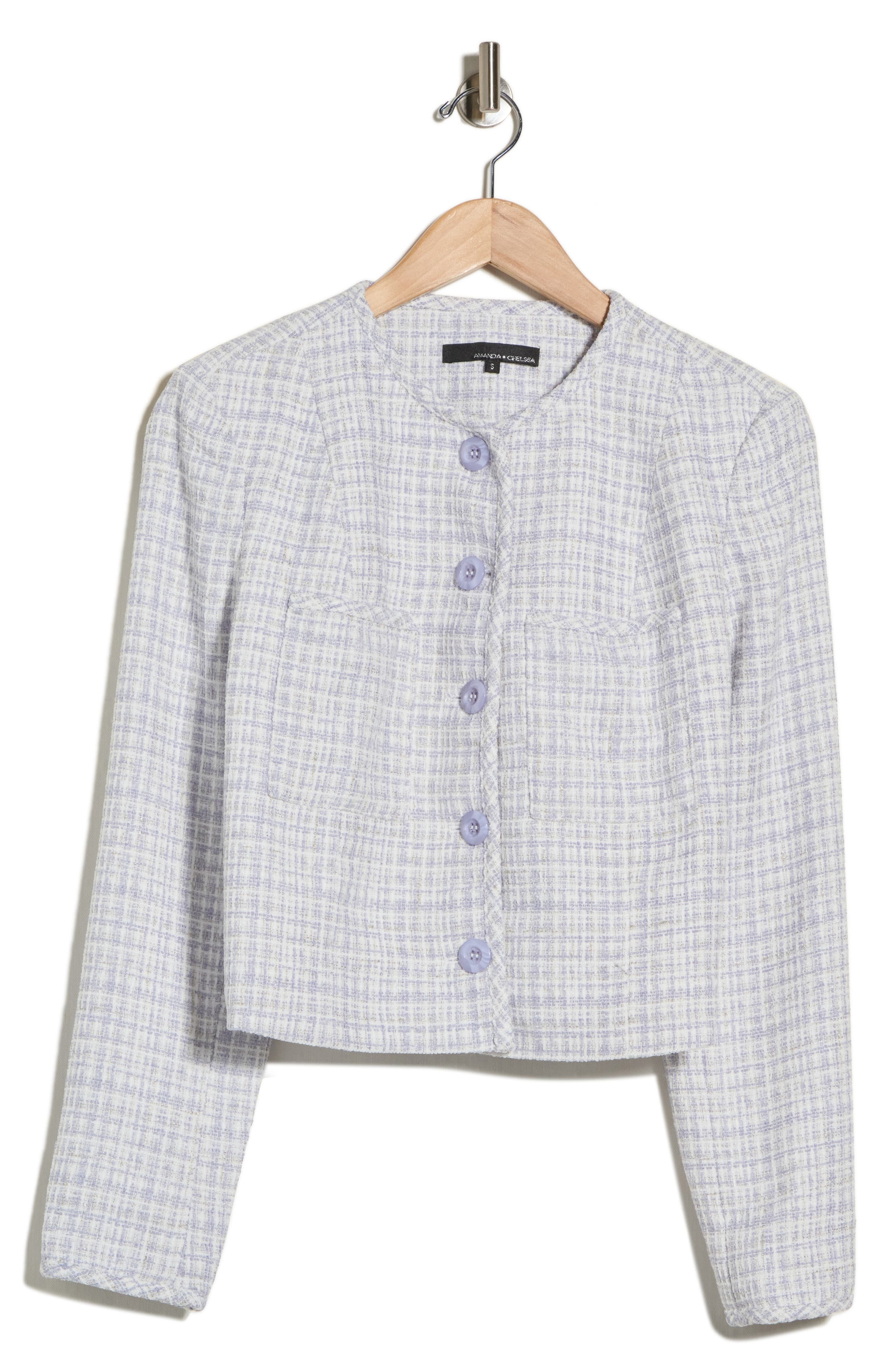 Patch Pocket Crop Bouclé Jacket